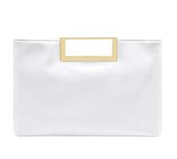 Milisente - Bolso de mano para mujer, elegante bolso de noche con asa y bandolera para boda, Blanco, 22x4x31 cm