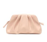 Milisente Bolso de mano plisado para mujer, bolso de noche de cuero vegano, rosa claro