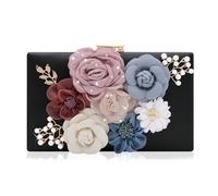 Milisente - Bolso de noche para mujer, bolso de mano de flores para boda, bolso floral para novia