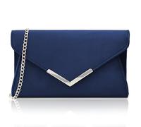 Milisente bolso pequeño clutch y bandolera para mujer en pelo sintético (Azul)