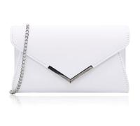 Milisente bolso pequeño clutch y bandolera para mujer en pelo sintético (Blanco)