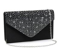Milisente Evening Bag for Women, Glitter Rhinestone Wedding Evening Purse Crystal Envelope Crossbody Shoulder Clutch Bags (Black)