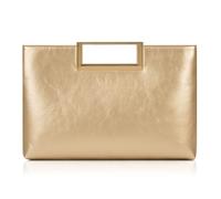 Milisente Monederos de mano para mujer, formal/casual, de piel sintética brillante, con asa, para graduación, cóctel, boda (dorado), Oro