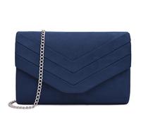 Milisente Mujer Embragues Ante Sobre Bolsa de noche Clásico Cartera de mano (Azul)