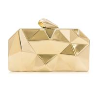 Milisente - Pequeño bolso de mano metálico para mujer, bolso de noche, para boda, dorado