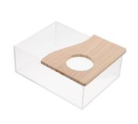 Milisten 1 caja de arena para hámster, arenero, baño, conejo, juguete, hámster, tina, cerámica, tren, juguetes, bañera, mascotas, inodoro, acrílico, suministros para animales pequeños, excavación de