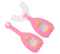 Milisten 1 Conjunto Niños en Forma de Ti Cepillo de Dientes Cepillo de Dientes Cepillo de Dientes con Silicona Cabeza en Forma de U Dientes de Dibujos Animados Cepillo de Limpieza para