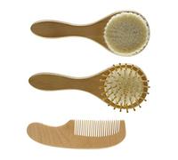 Milisten 1 juego Cepillo y Peine de Lana para Bebés Accesorios de Cuidado Infantil para Masaje Escalpático y Baño para Desarrollo del Cabello Piel del Recién Nacido