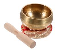 Milisten 1 Juego Cuenco de Martillo de Madera y Almohadilla Herramienta de Yoga y Decoración para de Relajación Diseño Artesanal de Nepal Color Aleatorio