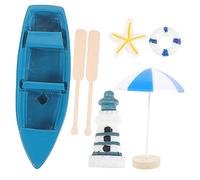 Milisten 1 Juego De Adornos Náuticos Mediterráneos para El Hogar Minibarco Figuras Oceánicas Modelo De Artesanía Mediterránea De Mesa Modelos De Micropaisajes De