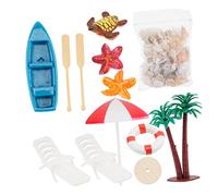 Milisten 1 Juego Joyería de Concha de Playa pequeño decoración del océano diminuto Tema pequeñas figuritas Fiesta decoración Estilo Micro Playa Micro Escena de Verano decoración el plastico