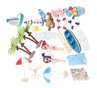 Milisten 1 Juego Ornamentos de Micro Paisaje de Playa Accesorio para casa de muñecas Junto al mar decoración Playa de casa de muñecas Fiesta Mini Accesorio Mini Escena de Playa el plastico