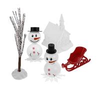 Milisten 1 Juego Paquete de Escena de Bricolaje de muñeco de Nieve Adornos Falso calcetín navideño muñeco de Nieve Cono Mini muñecos de Nieve decoración navideña muñeco de Nieve el plastico