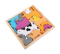 Milisten 1 Juego Rompecabezas Tridimensional Creativo Rompecabezas de Animales de Madera Gruesa Rompecabezas de Madera para pequeños Rompecabezas de Bloques