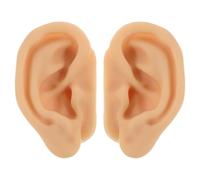 Milisten 1 par de modelos de oreja de silicona - Modelo de oreja falsa realista para práctica de perforaciones - Material didáctico para entrenamiento en enfermería y acupuntura - Ideal para aulas
