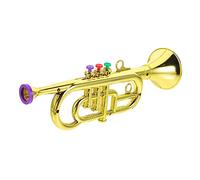 Milisten 1 Pieza Juguete De Trompeta De Tres Tonos. Educativo para Trompeta Junior Trompetas Bugle Trompeta Infantil Pequeña Falso Juguete Musical Temprano Abs Golden