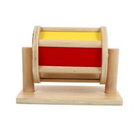 Milisten 1 Pieza Juguete Educativo de Tambor de Madera para Herramienta Didáctica de Textil Estimula Habilidades Sensoriales y Coordinación Manual