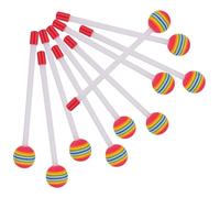Milisten 10 piezas Baquetas de Percusión Profesionales de Esponja y Plástico Mallets Coloridos para Tambor bajo Diseñados para Desarrollo Musical Infantil y Práctica Segura