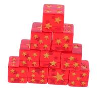 Milisten 10 Piezas Dados de Estrella de Cinco Puntas Dados Cuadrados Dados Rojos Dados de Artista Juego de Pin de Fiesta de graduación Dados translúcidos Dados de Oro Resina