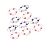 Milisten 10 piezas de boya salvavidas en miniatura, bonitos accesorios de anillo de natación para decoración de casa de muñecas, suministros de casa para adornos de baño y juego