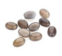 Milisten 10 Piezas de Cabujones de Piedra de Ágata Ovalada Gris 10x14 Mm para Joyería Diy, Parches Adhesivos para Manualidades y Accesorios Creativos de Bisutería
