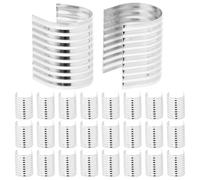 Milisten 100 Clips de Cuerda de Cuero de Metal para Hacer Joyería, Sujetadores Cilíndricos Engarce de Apertura, Abrazaderas para Cordón, Accesorios para Manualidades, 100 Piezas, Tamaño