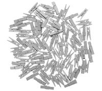 Milisten 100 Pinzas de Madera para Fotos Color Plata 3.5x0.7 Cm, Clips Pequeños para Colgar Fotos, Notas y Manualidades, Decoración para Hogar y Oficina, Pack de 100 Unidades