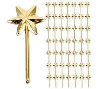 Milisten 100 varitas pequeñas con hexagramas, chapadas en Oro electrolítico: palitos de plástico con Forma de Estrella para Manualidades, decoración de Fiestas y Celebraciones.