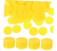 Milisten 100piezas Fichas De Bingo De Color Amarillo Contadores para Matemáticas y Póker Fichas y Prácticas para Adultos