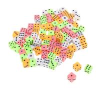 Milisten 100piezas Mini Dados De Plástico Coloridos Dados De Seis Caras con Esquinas Cuadradas para Mesa Aprendizaje Matemático y Manualidades