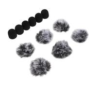 Milisten 12 Piezas Accesorios para Micrófonos de Solapa Protector de Viento Peludo Cubierta de Micrófono Prueba de Viento para Grabación de Voz Streaming y Podcast