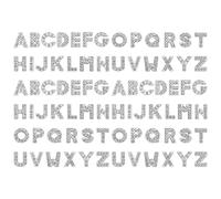 Milisten 130 Piezas Dijes de Letras de Metal Gemas de Imitación para Pulseras y Joyas, 8mm, Color Plata, Apariencia Brillante, Ideales para Manualidades DIY y Decoración