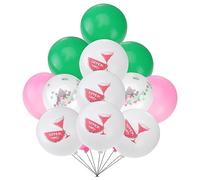 Milisten 15 Piezas Globos de Látex con Diseño de para Fiestas de Verano Accesorios de Fiesta Hawaianos Globos Blancos Rosa Verde