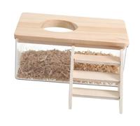Milisten 1juego Bañera De Arena para Hámster y Chinchilla con Escalera Caja De Baño para Mascotas Pequeñas Contenedor De Sustrato para Gerbiles y Chinchillas Diseño Transparente y