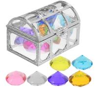 Milisten 1juego Cajas De Pirata Gemas Coloridas De Juguetes Acuáticos para Búsqueda De Decoración De Fiesta y De Cumpleaños