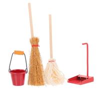 Milisten 1juego Mini De Limpieza para Casa De De Trapeador Cubo Recogedor y Escoba De Limpieza para Decoración y Juguetes De