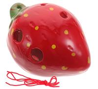 Milisten 1juego Ocarina De Cerámica Forma De Fresa De Instrumento Musical Para Niño Niña Para Principiantes y Estudiantes Creativo y Encantador