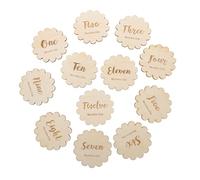 Milisten 1juego Tarjeta De Mensuales Madera Para Anuncios Fotográficos De Crecimiento Infantil y Recuerdos De Primer Año