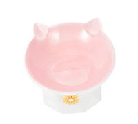 Milisten 1pieza Comedero Cerámico para Gatos Diseño De Orejas De Gato Plato Antivómito para Comedero Inclinado y Protector De Cuello para Comida Seca y Húmeda