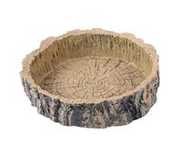 Milisten 1pieza Cuenco De Alimentación para Reptiles Resina Duradera Diseño De Tronco De Árbol Plato para Comida y Agua para Tortugas Lagartos y Geckos Marrón Oscuro
