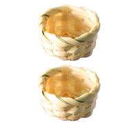 Milisten 2 Mini Cestas De Bambú para Juguetes Decorativos Microescenas Cestas En Miniatura Mini Cestas Tejidas De Bambú Mini Adornos para El Hogar Mini Cestas Modelo Mini