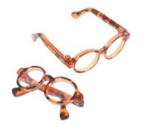 Milisten 2 Pares Mini Gafas Accesorios de muñecas Gafas pequeñas anteojos de muñeca Gafas de Sol de muñeca en Miniatura Gafas de Sol para Vestir muñecas el plastico Leopard