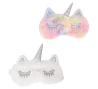 Milisten 2 piezas Antifaz de Felpa para Dormir Unicornio y Ligero con Banda Elástica Bloquea Luz para Siesta y Viaje para Niñas y Mujeres