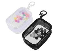 Milisten 2 Piezas Bolsa de Exhibición Transparente con y Pom Pom para Muñecas Almacenamiento Portátil de Figuras Mini Bolsa Decorativa para Adornos y Muñecas