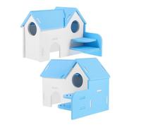 Milisten 2 Piezas Casa para Hámster con Escondite y Escalera Villa Ecológica y Cómoda para Jaula de Pequeños Roedores Refugio Seguro y Resistente para Descanso