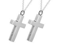 Milisten 2 piezas Colgante Cruz Urna para Cenizas Collar Cremación Ligero y Duradero Joyería Conmemorativa Unisex con Compartimento Seguro para Recuerdos Accesorio Memorial para Hombres y