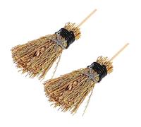 Milisten 2 Piezas Colgantes de Escoba de Bruja Mini con Charms para Decoración de Halloween Accesorios para Manualidades y Colgantes Versátiles