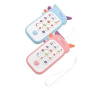 Milisten 2 Piezas Juguete Teléfono Niña con Música y Sonidos Claros Móvil Interactivo para Aprendizaje Divertido de Números y Letras Estimulación del Lenguaje y Desarrollo Infantil