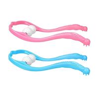 Milisten 2 Piezas Masajeador de Cuello Multifunción Shiatsu Profundo Tejido Doble Punto de Disparo Masajeador de Hombro Diseño Ergonómico de La Manija Ligero Y Portátil (Rojo Azul)