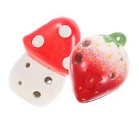 Milisten 2 Piezas Ocarinas de Cerámica para Instrumentos de C Modelos Divertidos de y Fresa Rojos para Principiantes Aprendizaje Musical Infantil